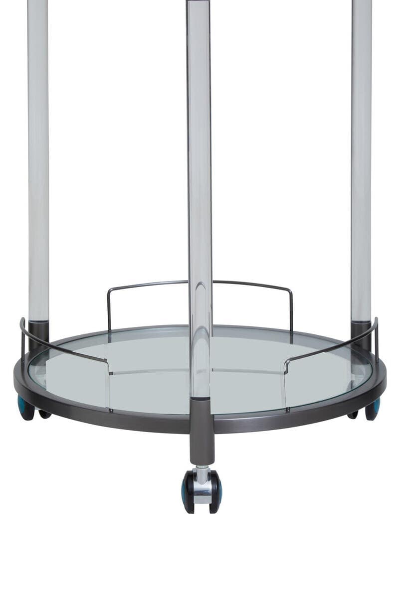 Oria Round Drinks Trolley With Acrylic Supports.