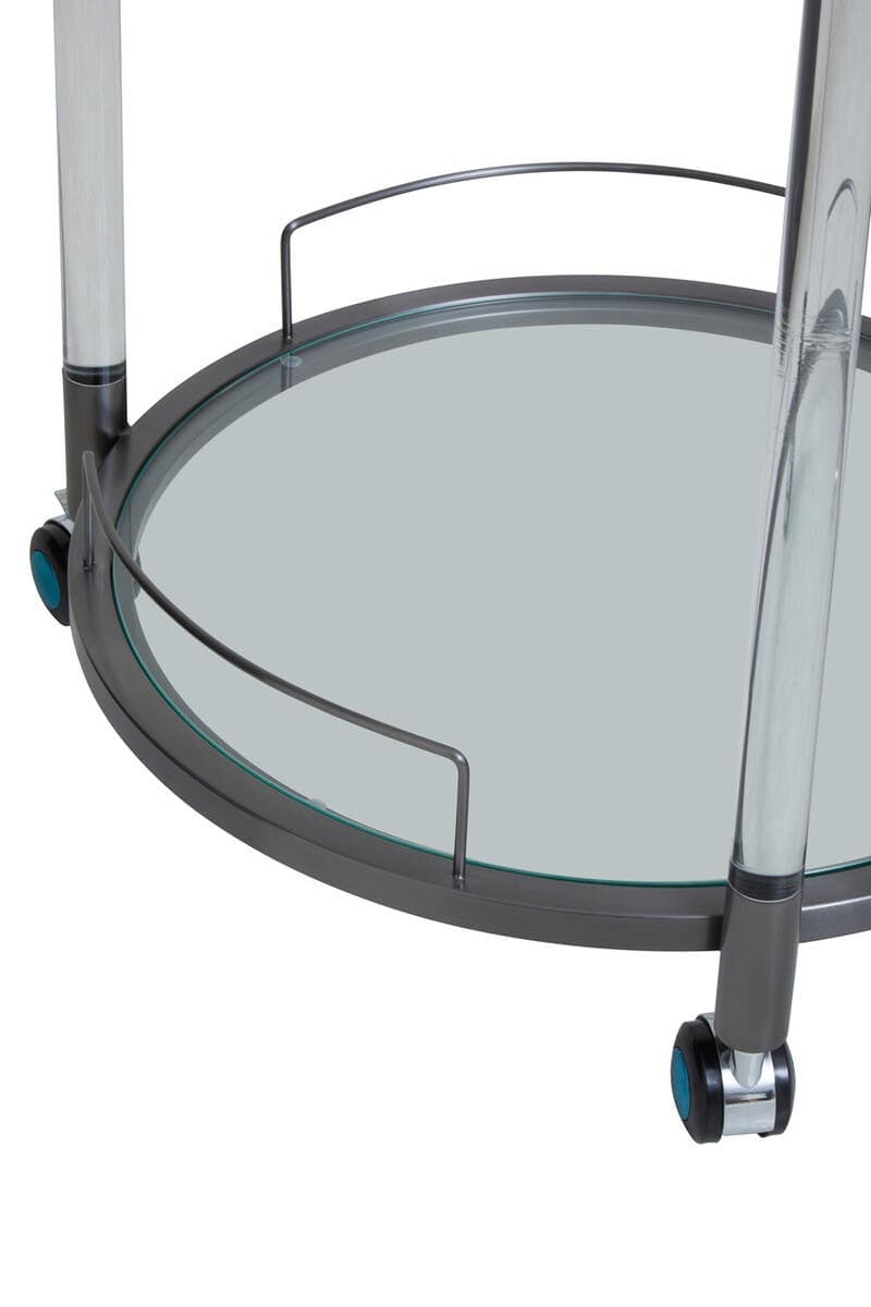 Oria Round Drinks Trolley With Acrylic Supports.