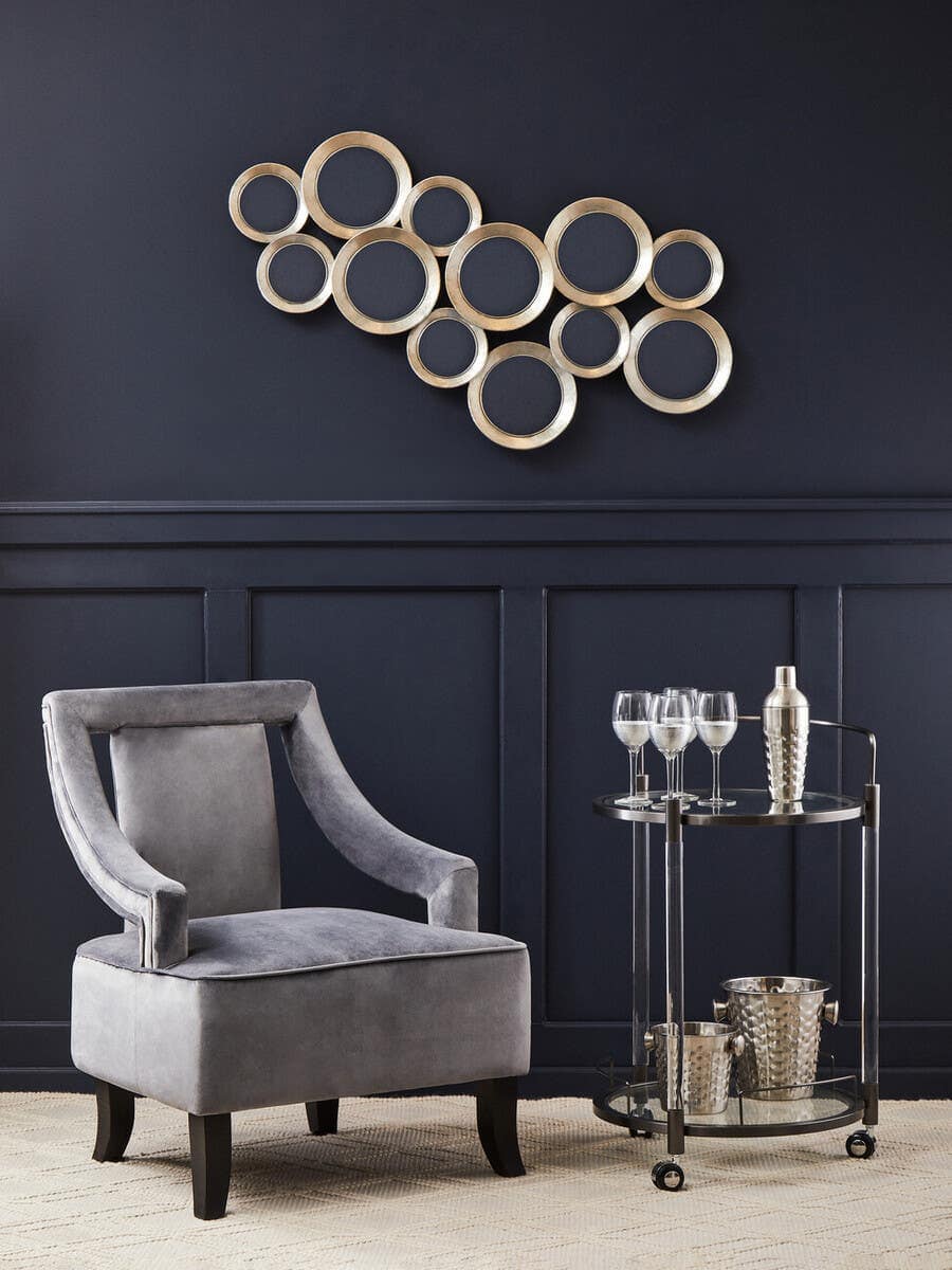 Oria Round Drinks Trolley With Acrylic Supports.