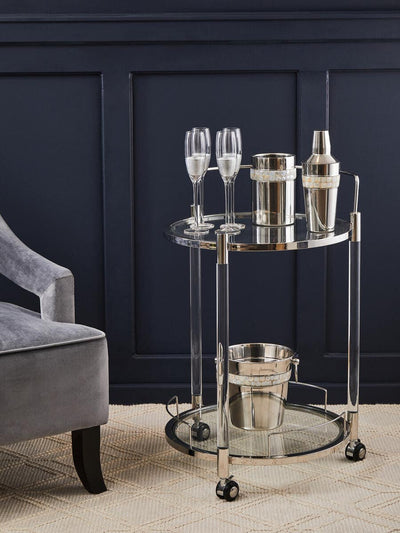 Noosa & Co. Dining Oria Round Drinks Trolley With Acrylic Supports House of Isabella UK