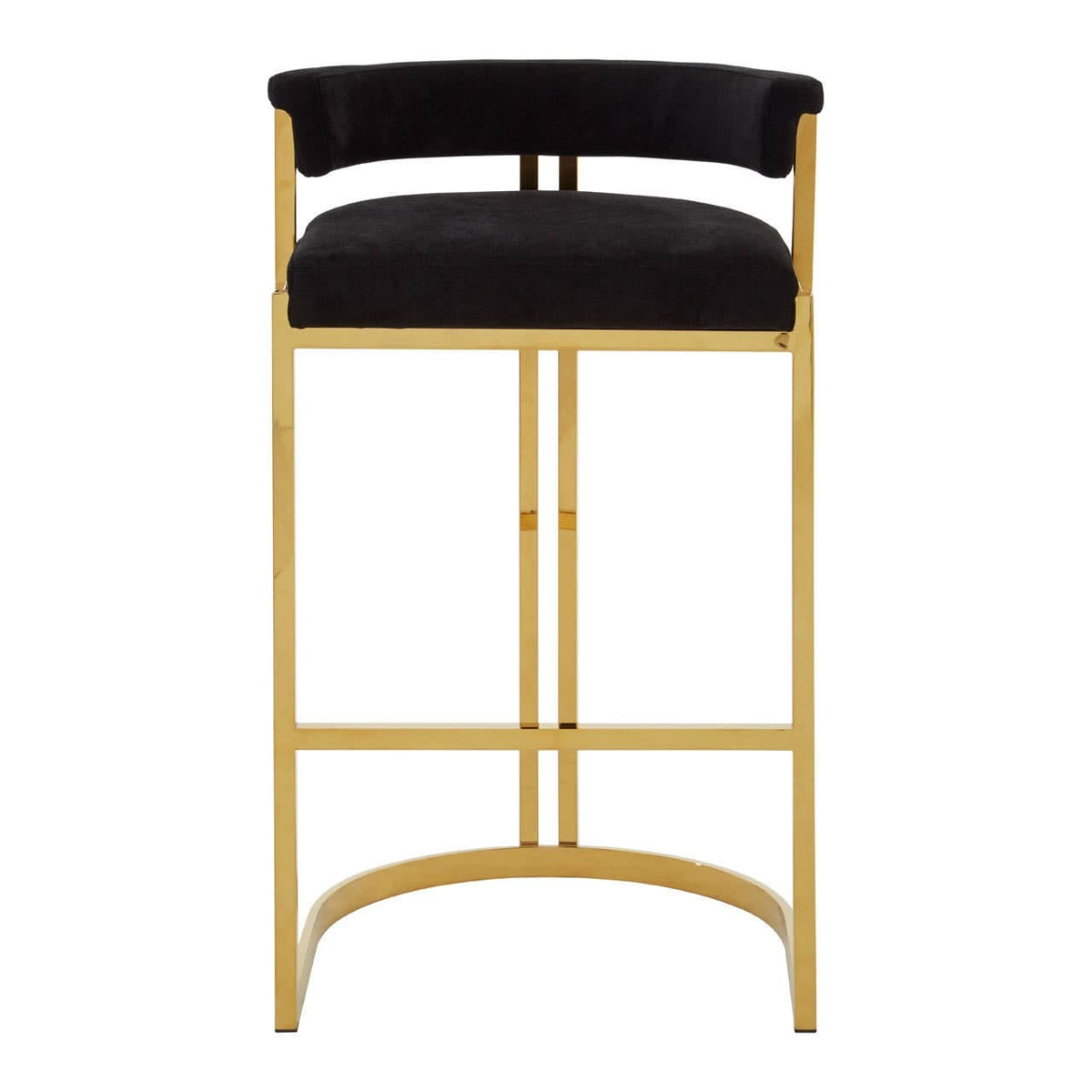 Piermont Black Velvet & Gold Bar Stool.