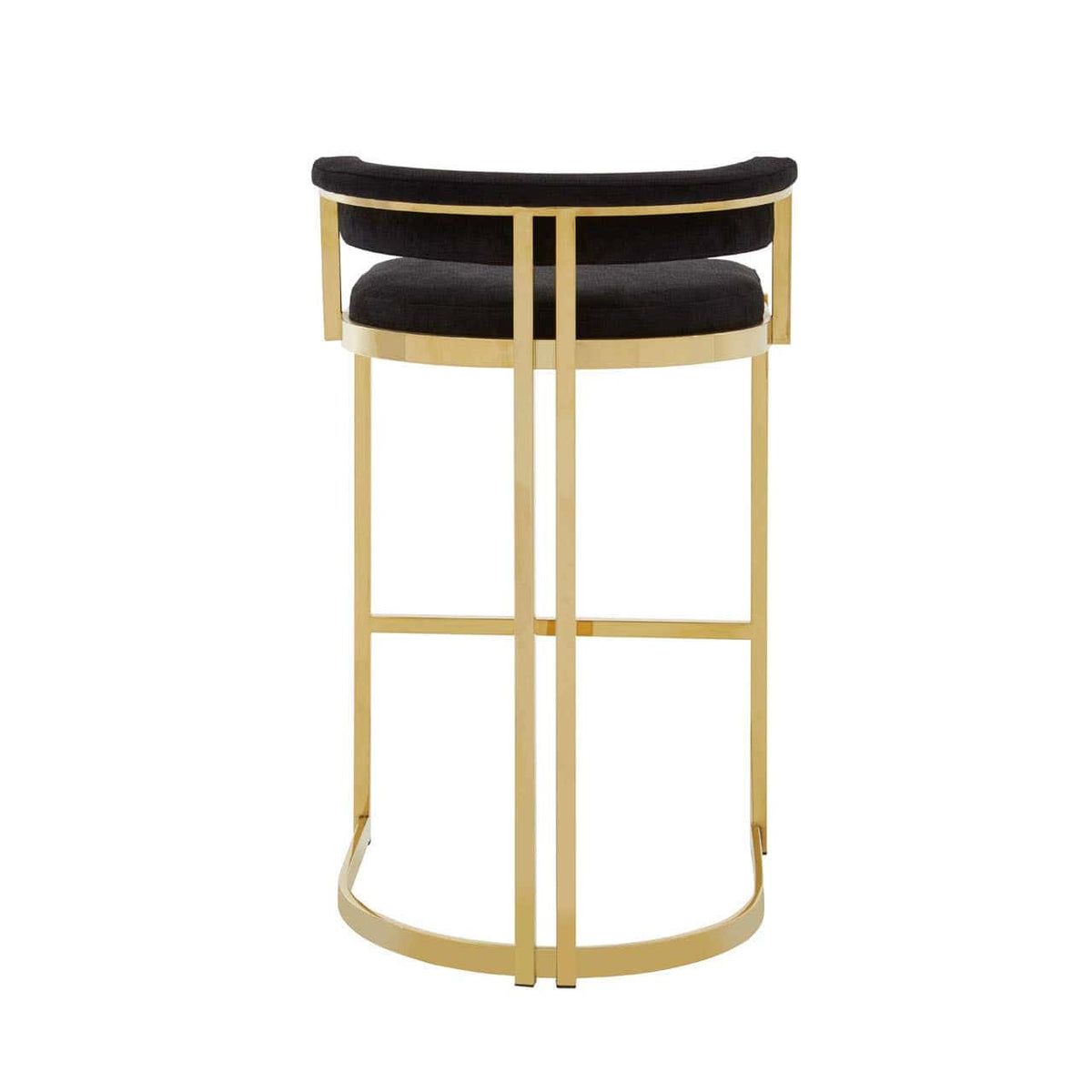 Piermont Black Velvet & Gold Bar Stool.