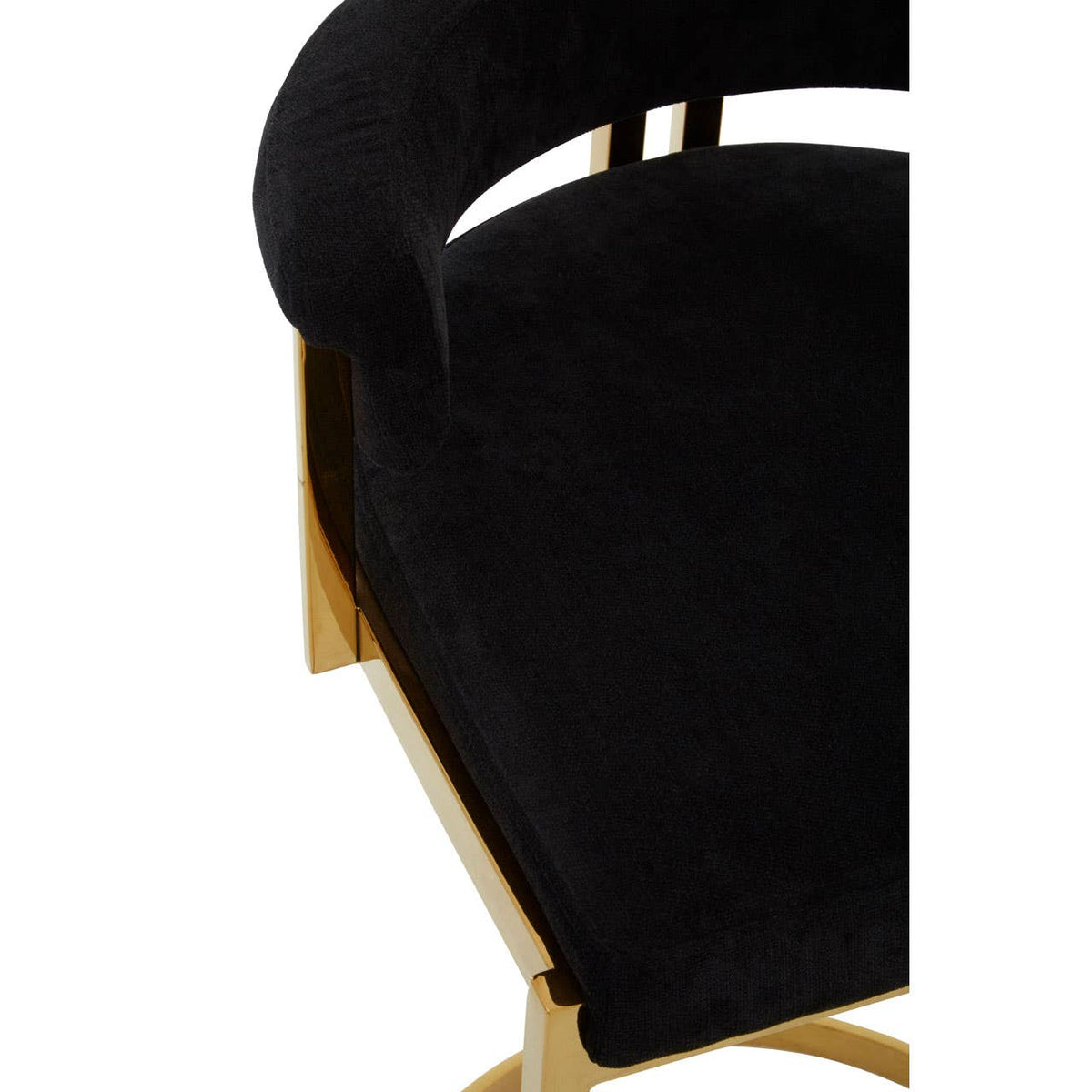Piermont Black Velvet & Gold Bar Stool.