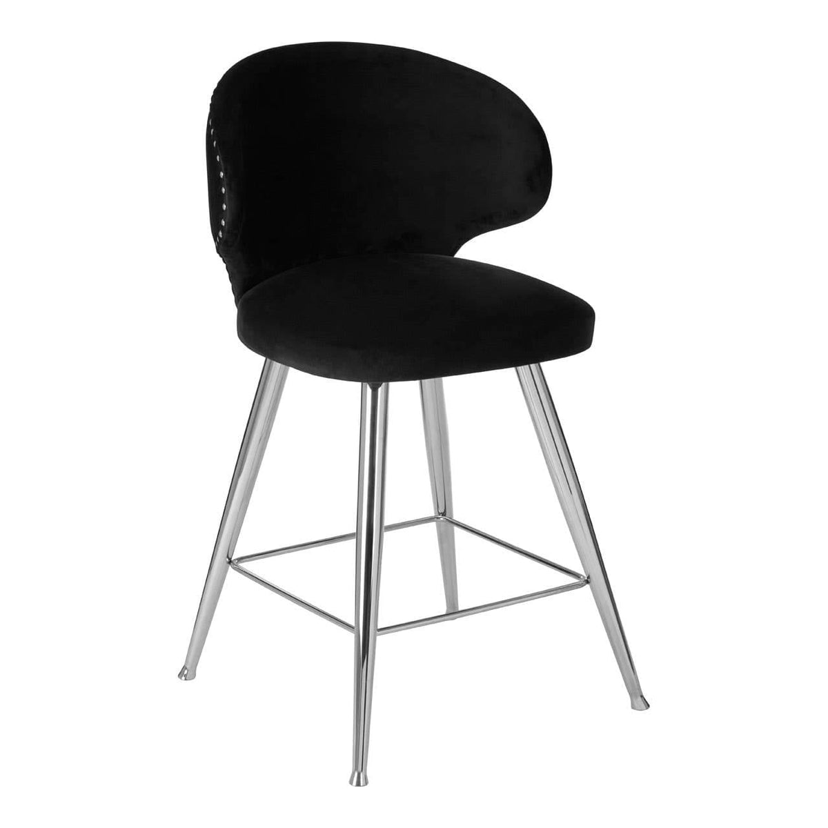 Piermount Black Velvet Bar Stool.