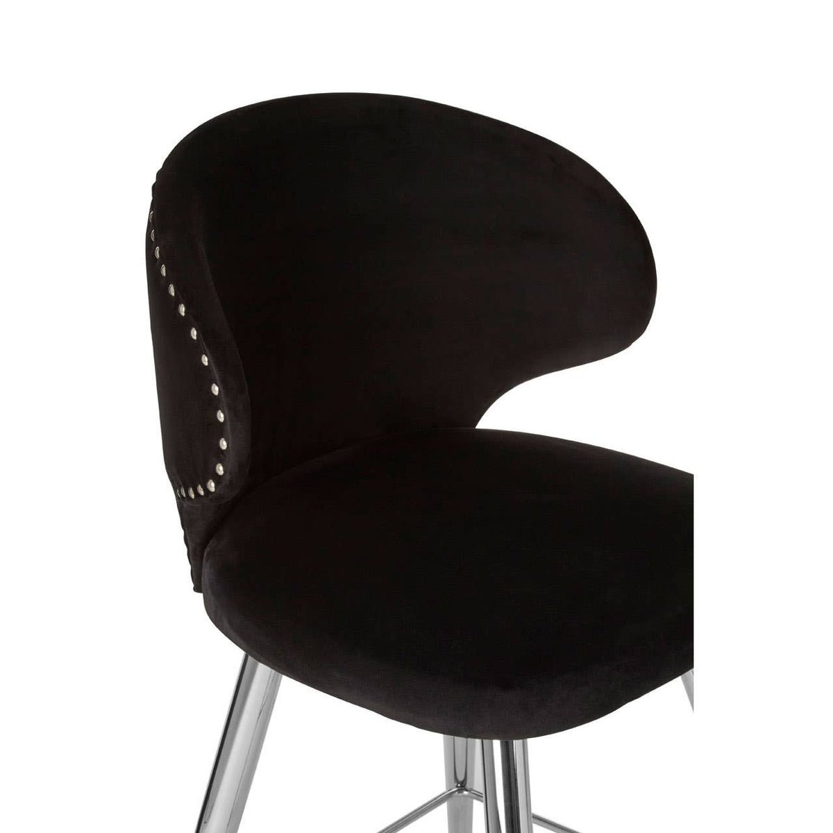 Piermount Black Velvet Bar Stool.