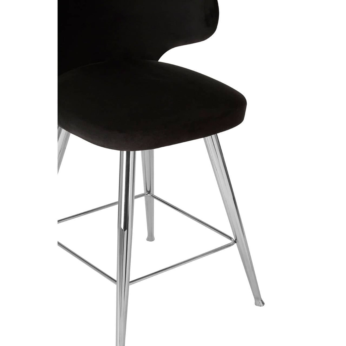 Piermount Black Velvet Bar Stool.
