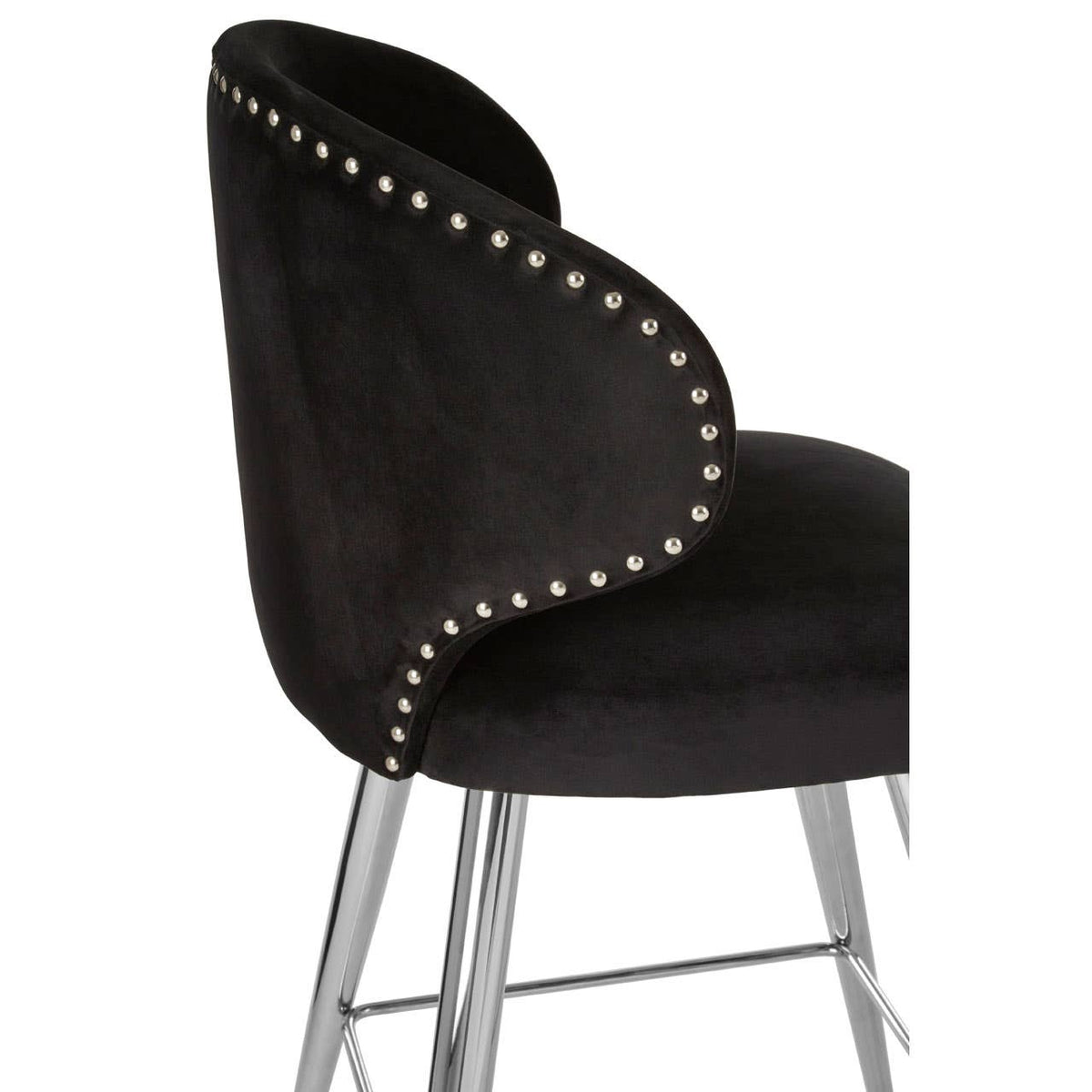 Piermount Black Velvet Bar Stool.