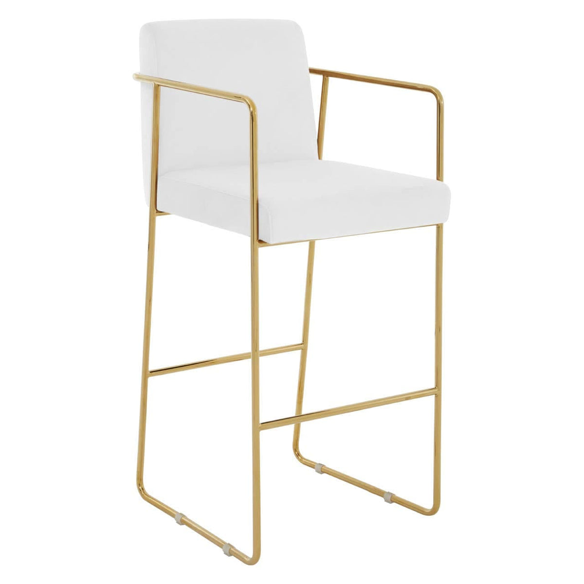 Piermount Mink Velvet & Gold Bar Stool.