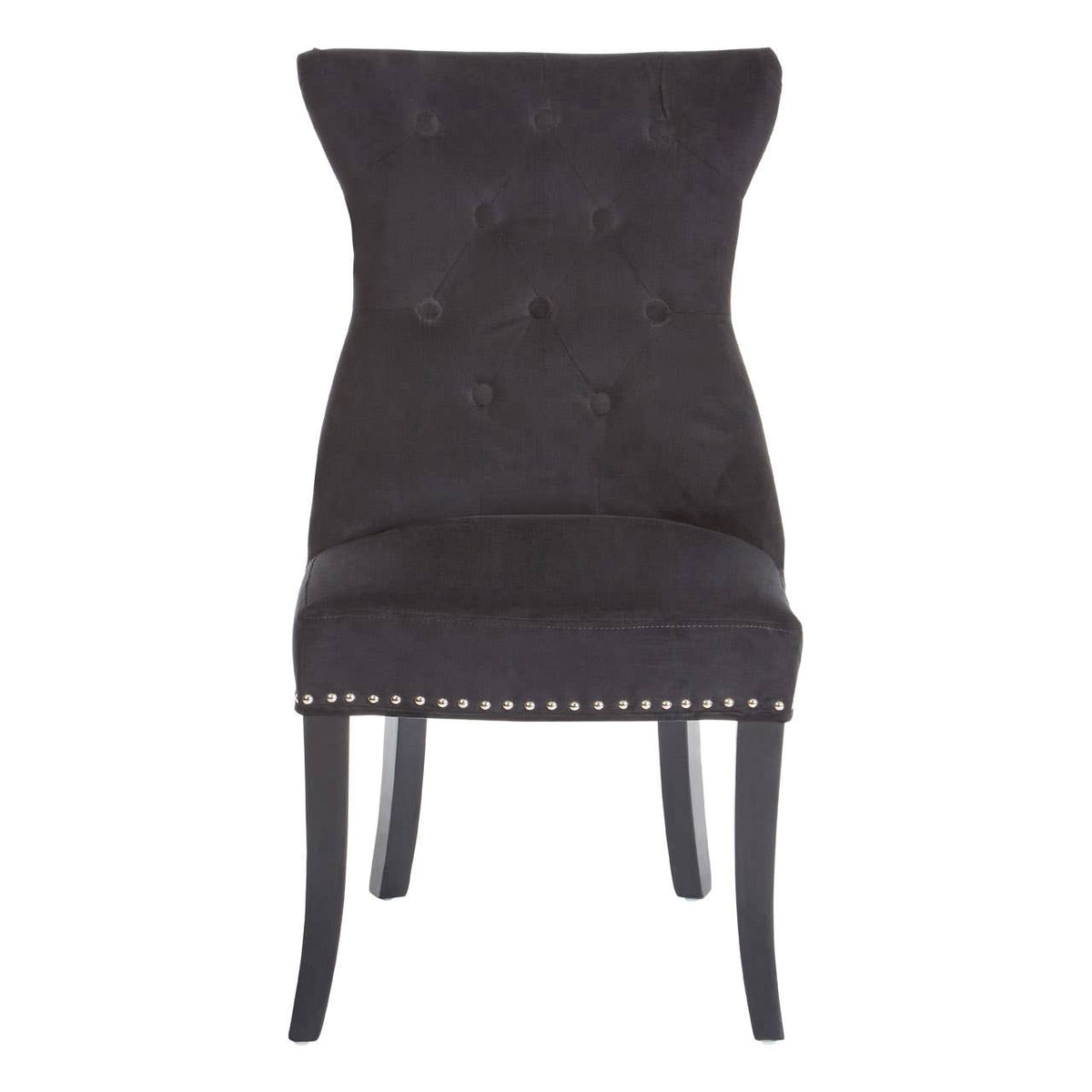 Regents Park Black Cotton Velvet Dining Chair.