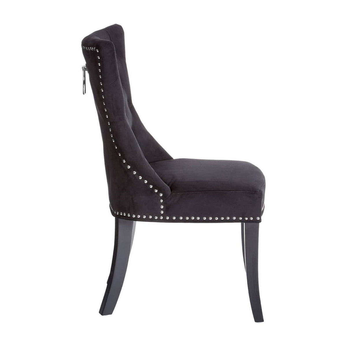 Regents Park Black Cotton Velvet Dining Chair.