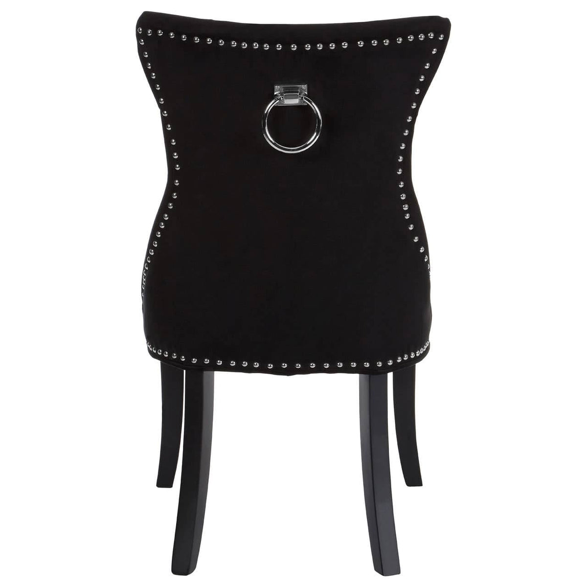 Regents Park Black Cotton Velvet Dining Chair.