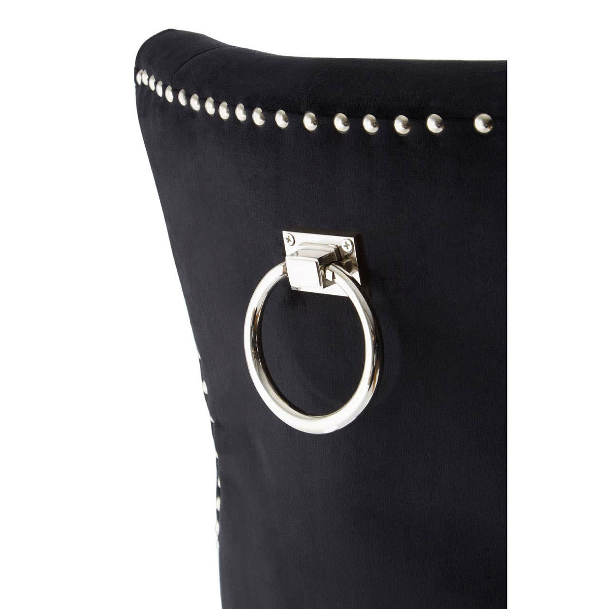 Regents Park Black Cotton Velvet Dining Chair.