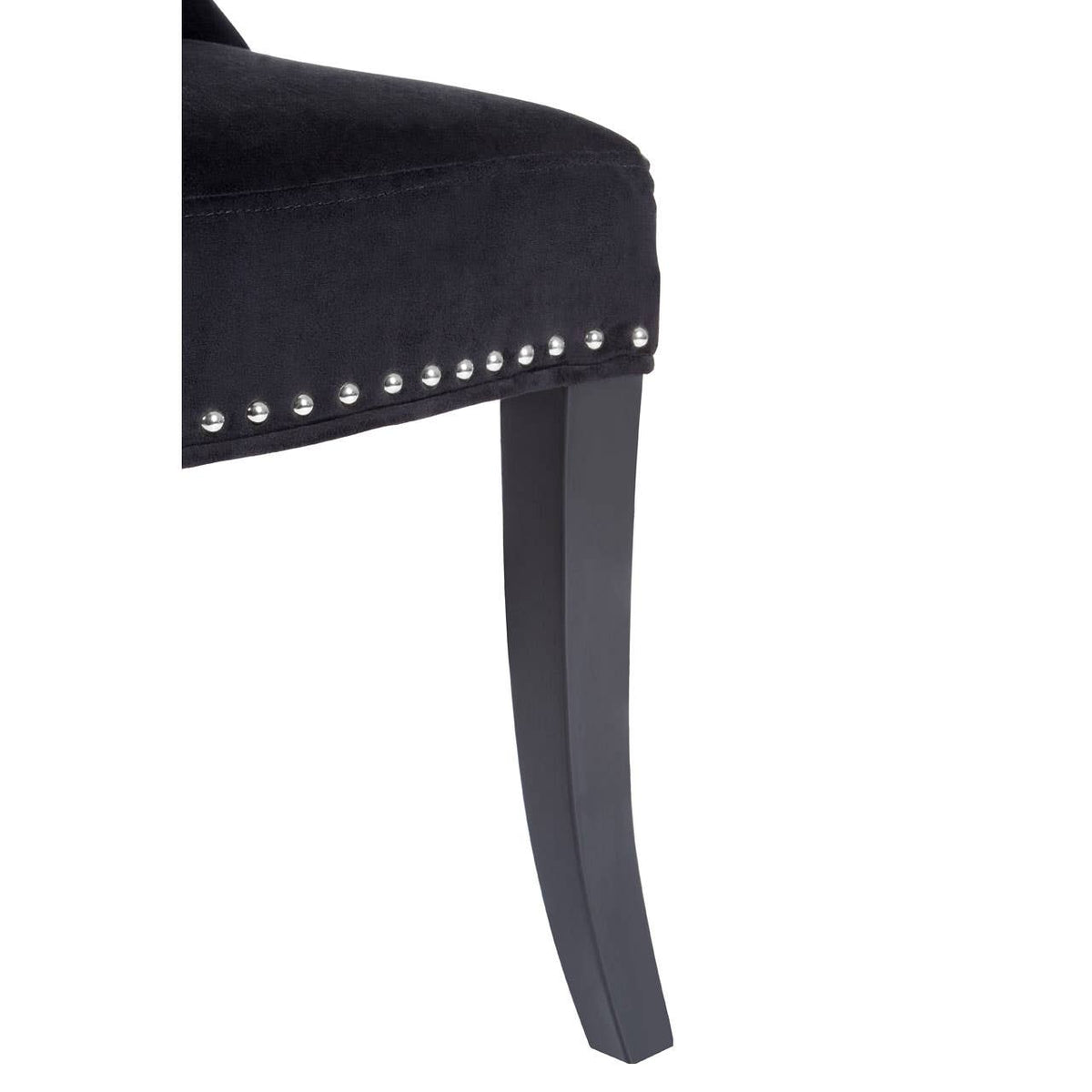 Regents Park Black Cotton Velvet Dining Chair.