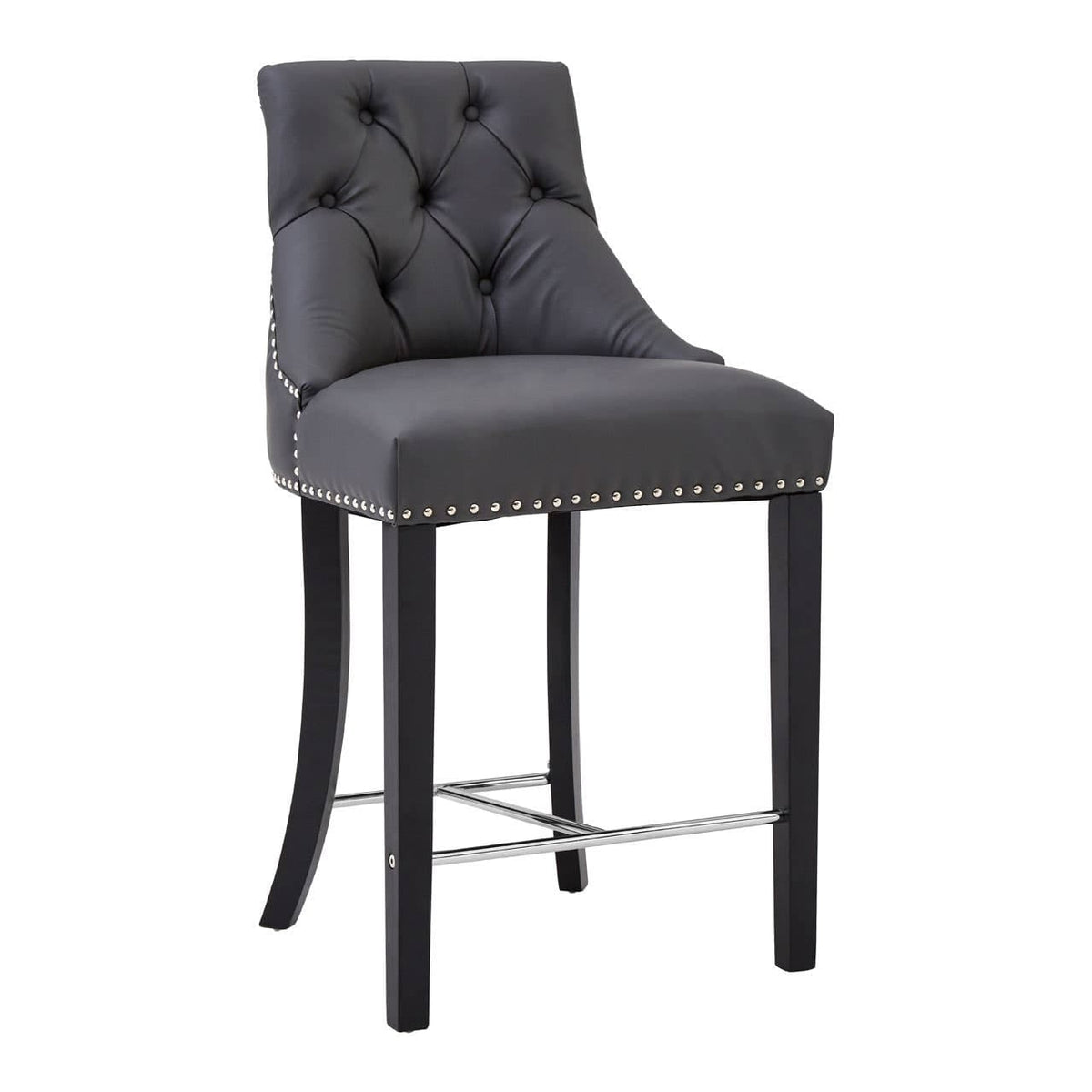 Regents Park Grey Faux Leather Bar Chair.