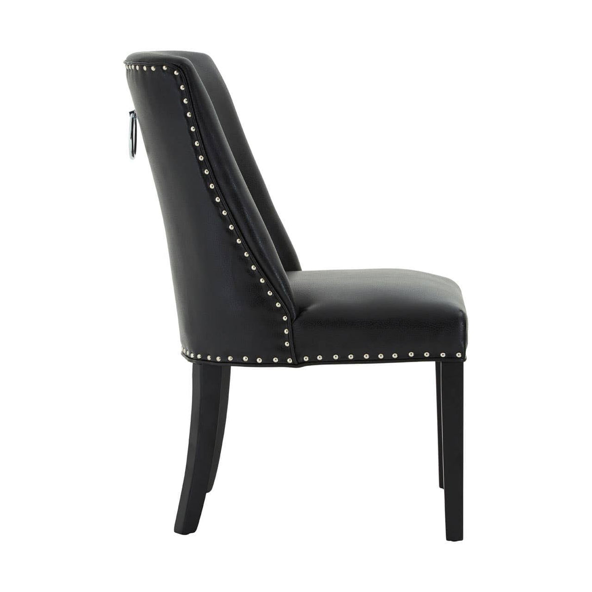 Rodeo Black Leather Effect Dining Chair.