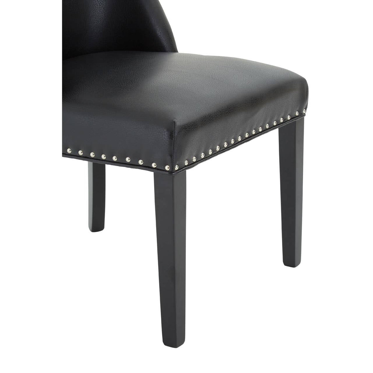 Rodeo Black Leather Effect Dining Chair.