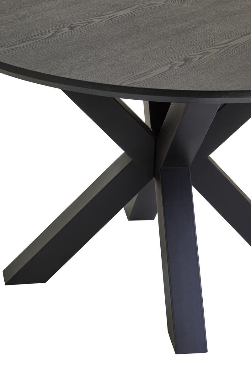 Salford Dining Table With Black Metal Legs.