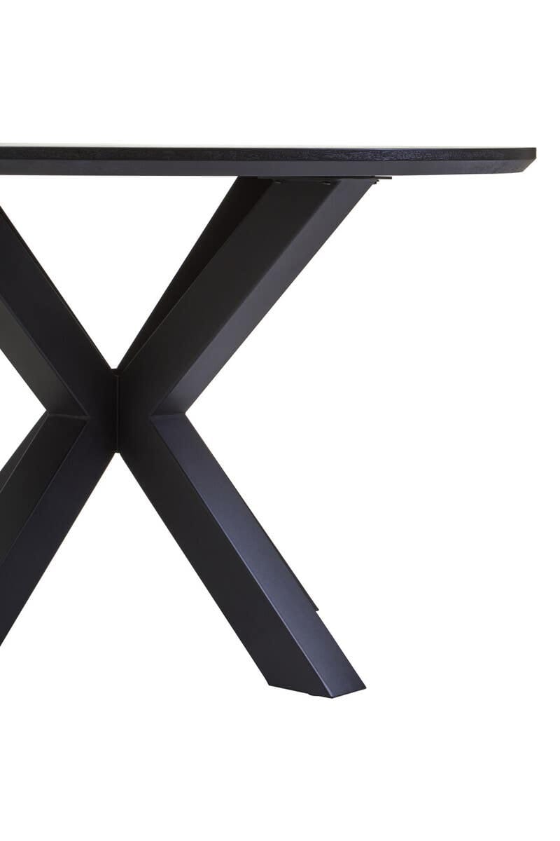 Salford Dining Table With Black Metal Legs.