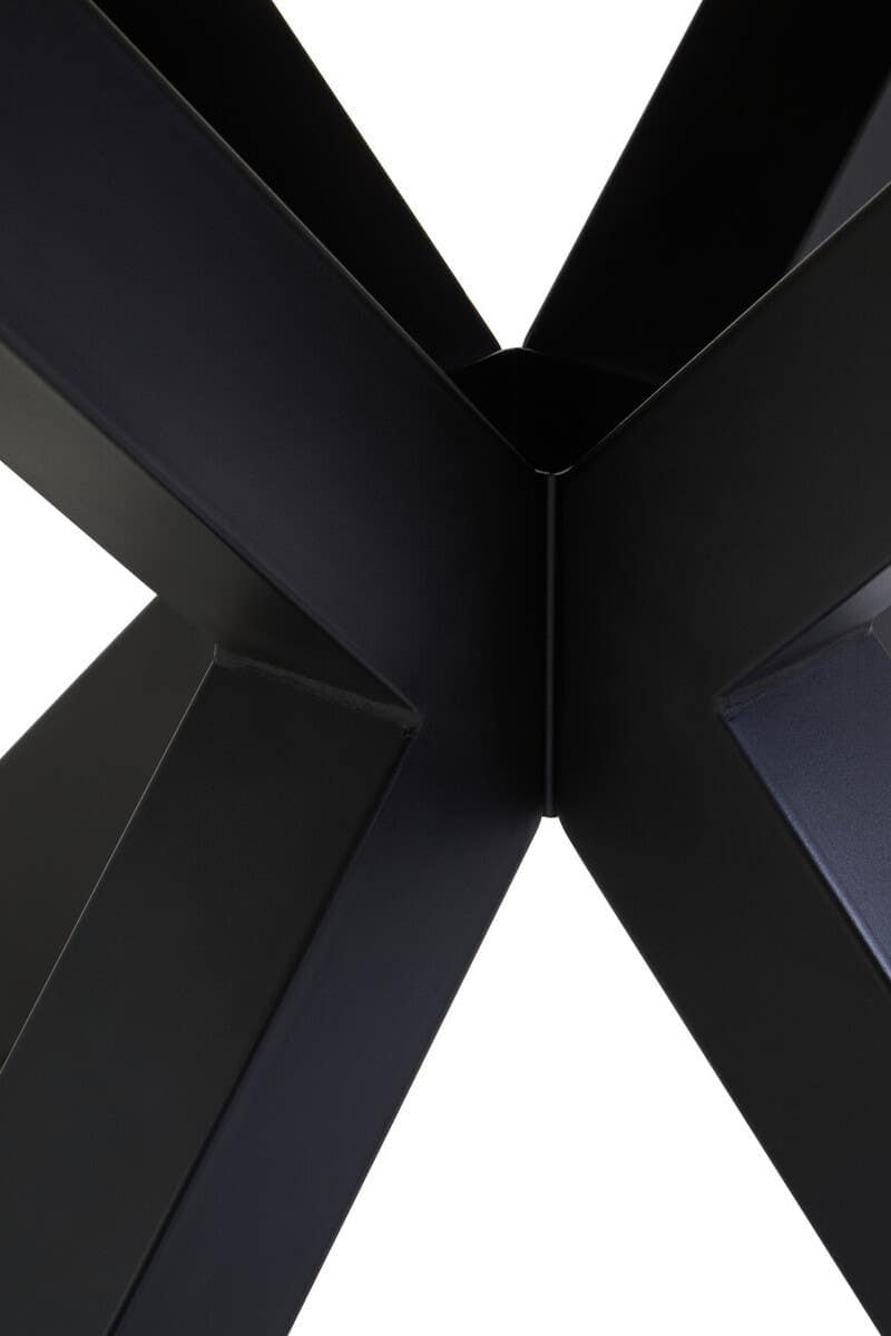 Salford Dining Table With Black Metal Legs.