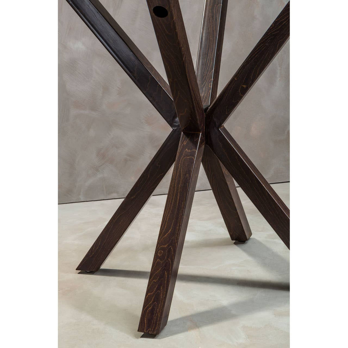 Salford Dining Table With Black Wood Effect Metal Legs.