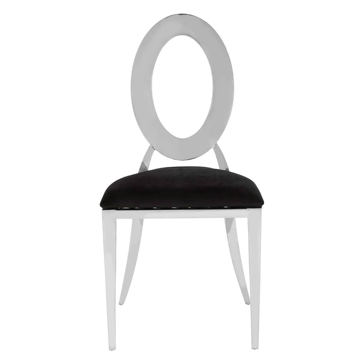 Sarita Stackable Silver Frame Dining Chair.