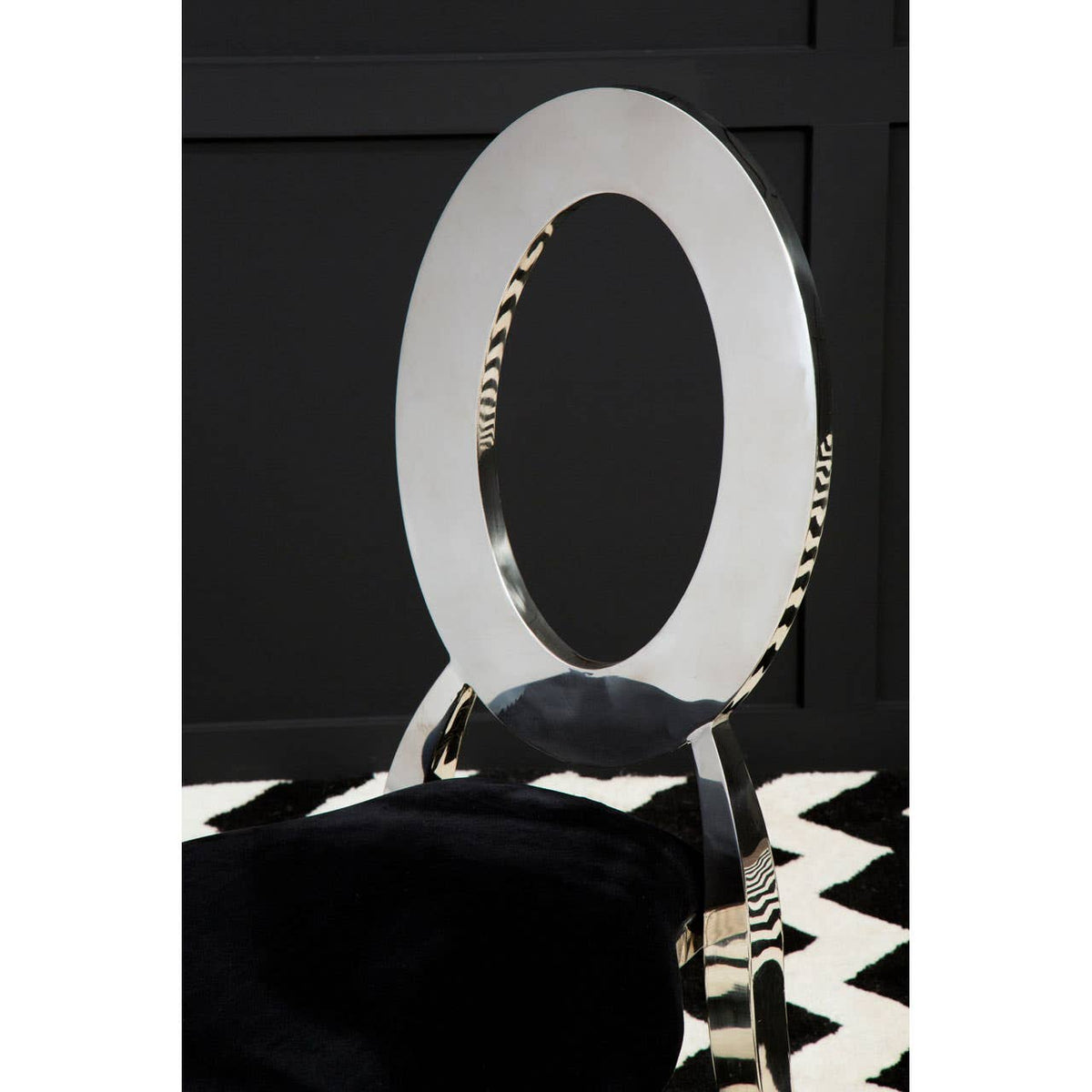 Sarita Stackable Silver Frame Dining Chair.