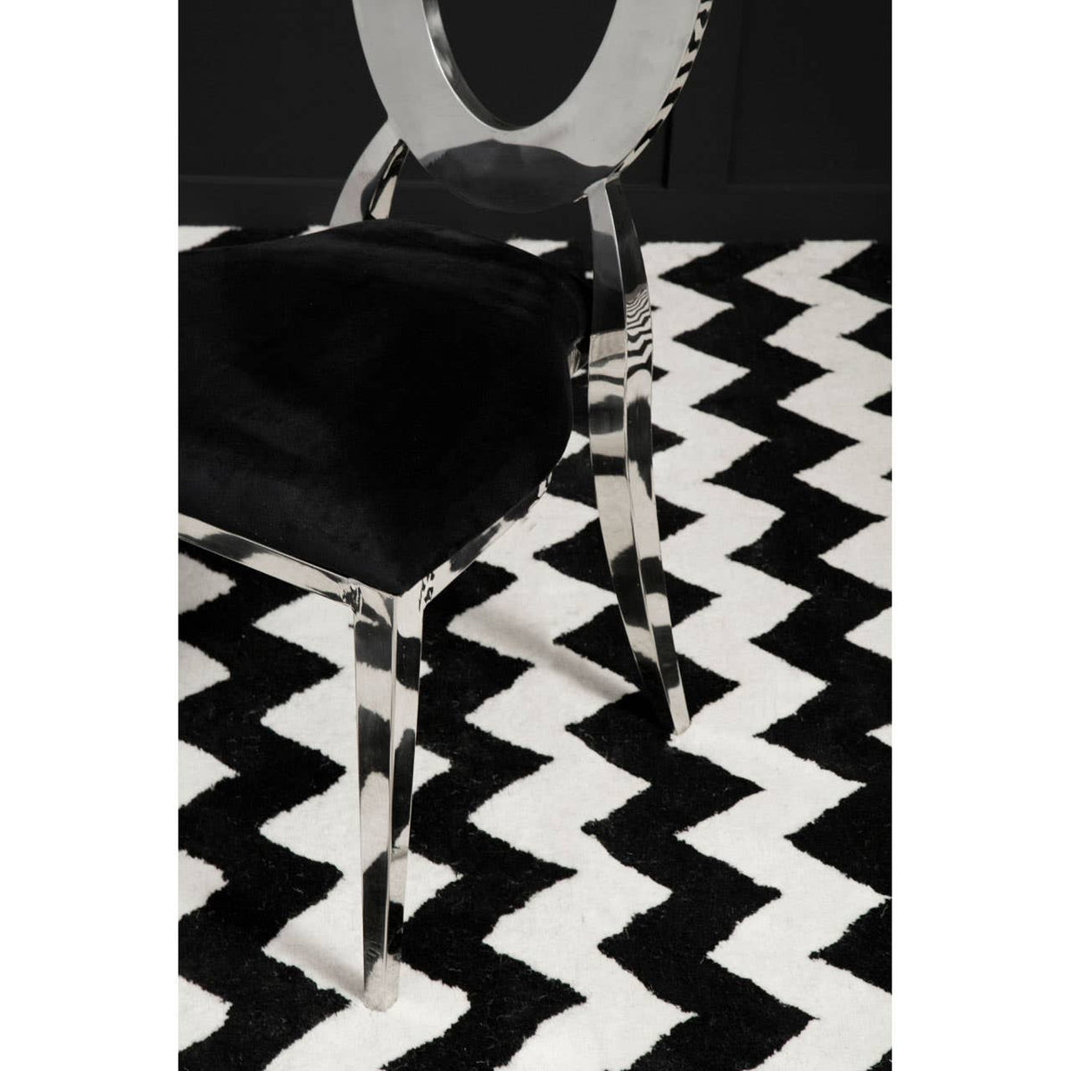 Sarita Stackable Silver Frame Dining Chair.