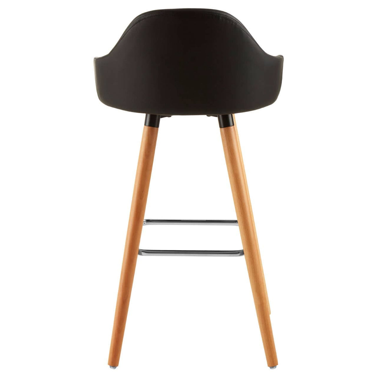 Stockholm Black Curved Backrest Bar Stool.