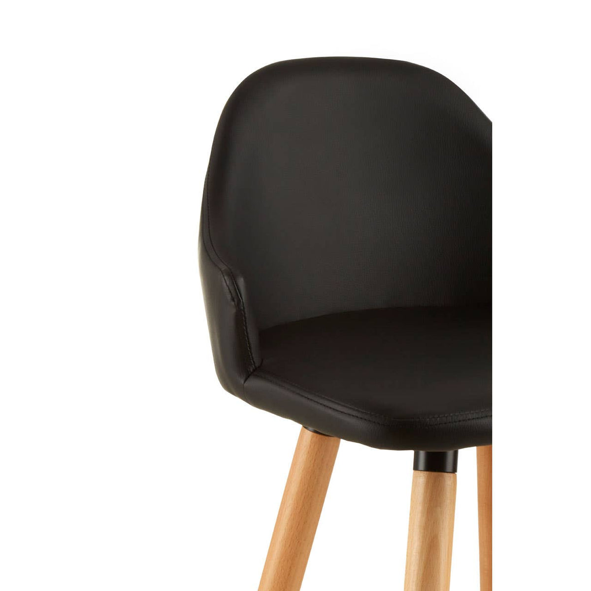 Stockholm Black Curved Backrest Bar Stool.