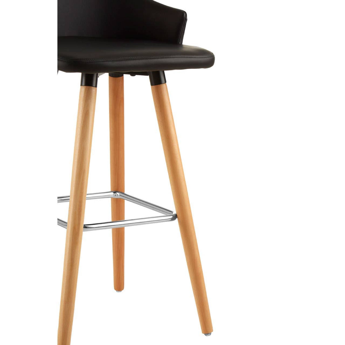 Stockholm Black Curved Backrest Bar Stool.