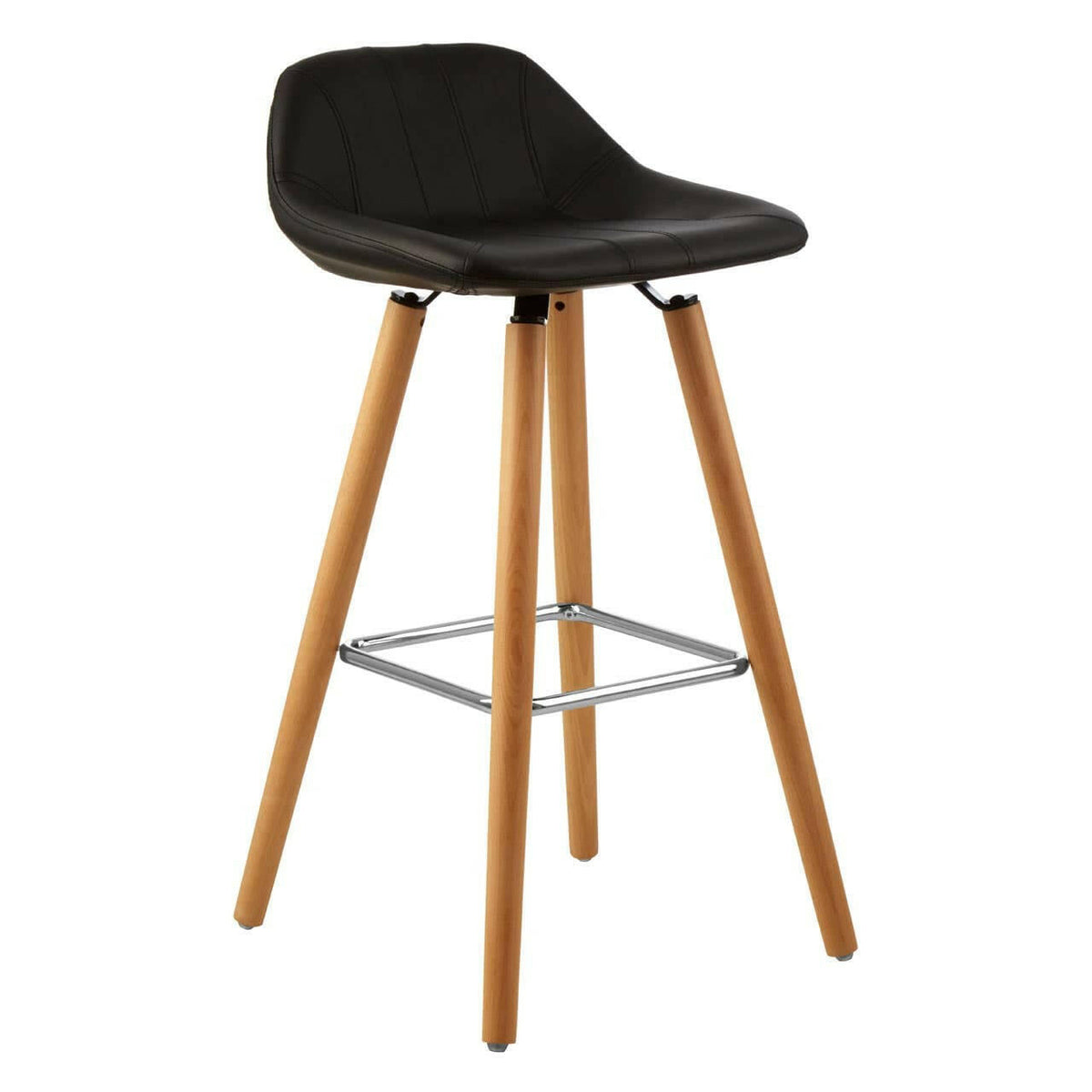 Stockholm Black Faux Leather Bar Stool.