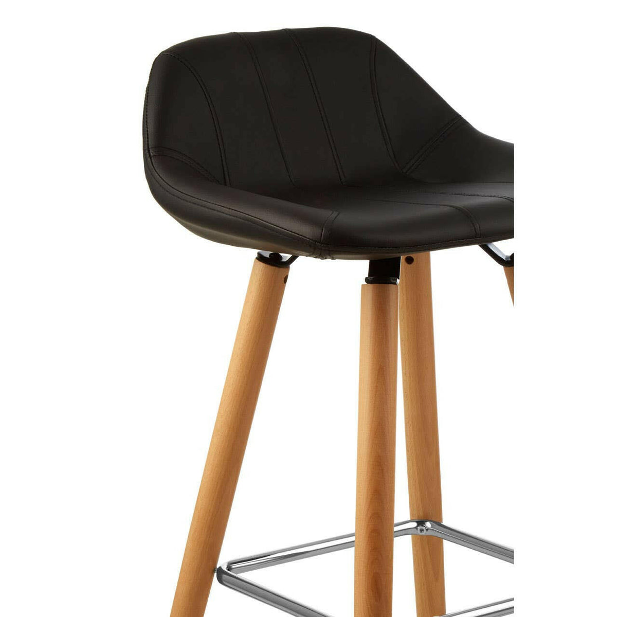 Stockholm Black Faux Leather Bar Stool.