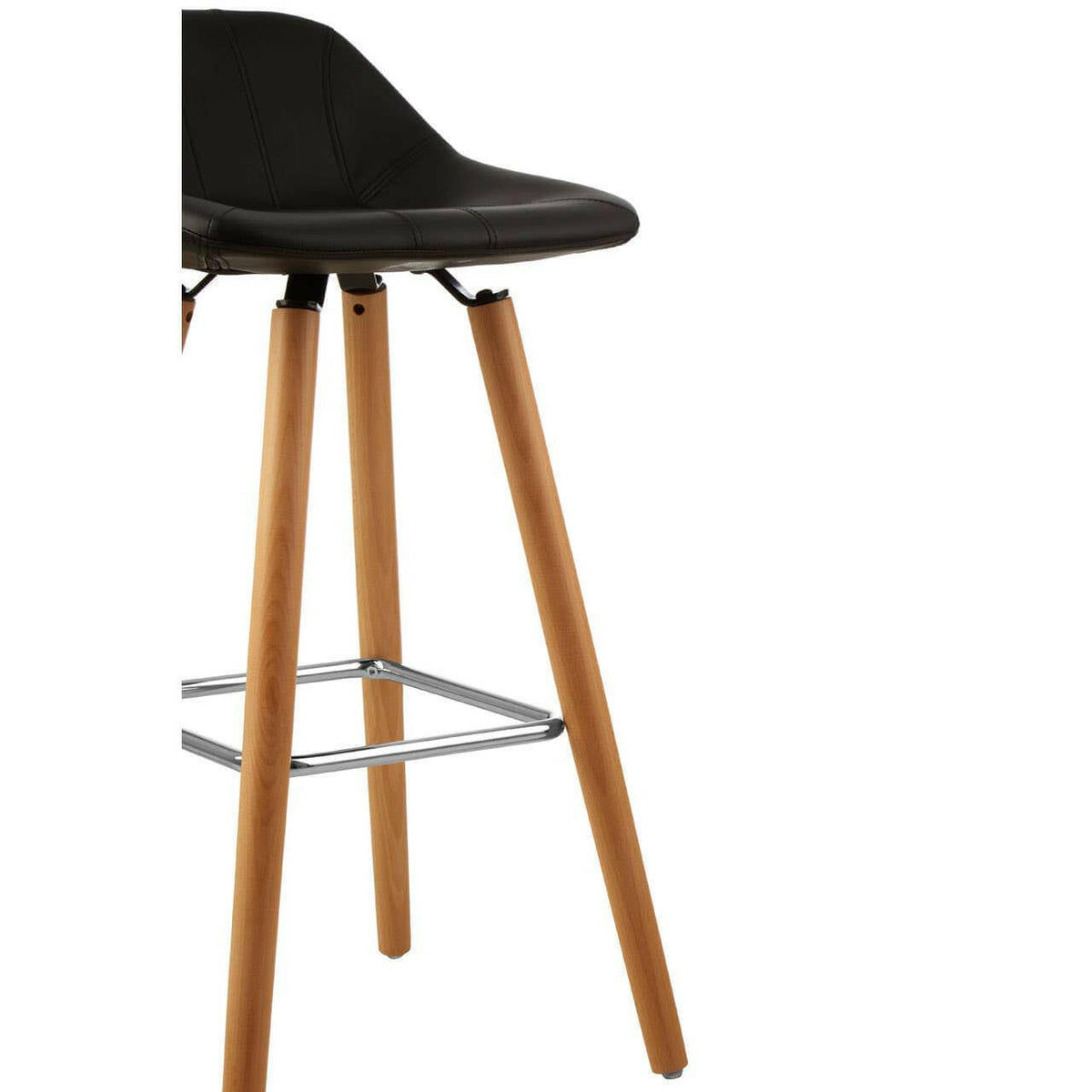 Stockholm Black Faux Leather Bar Stool.