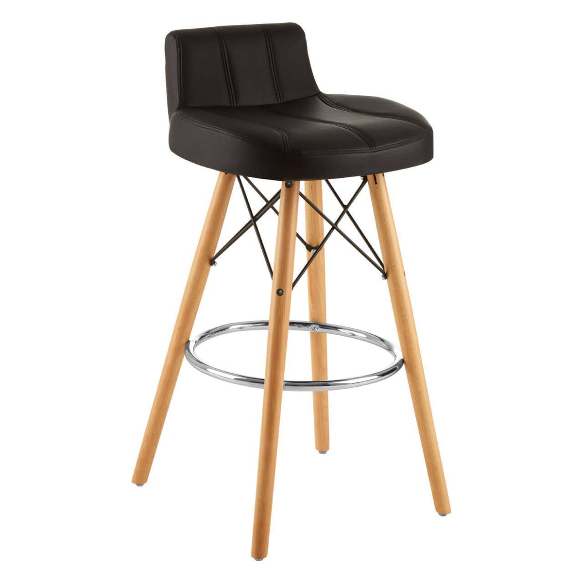 Stockholm Black Leather Effect Bar Stool.