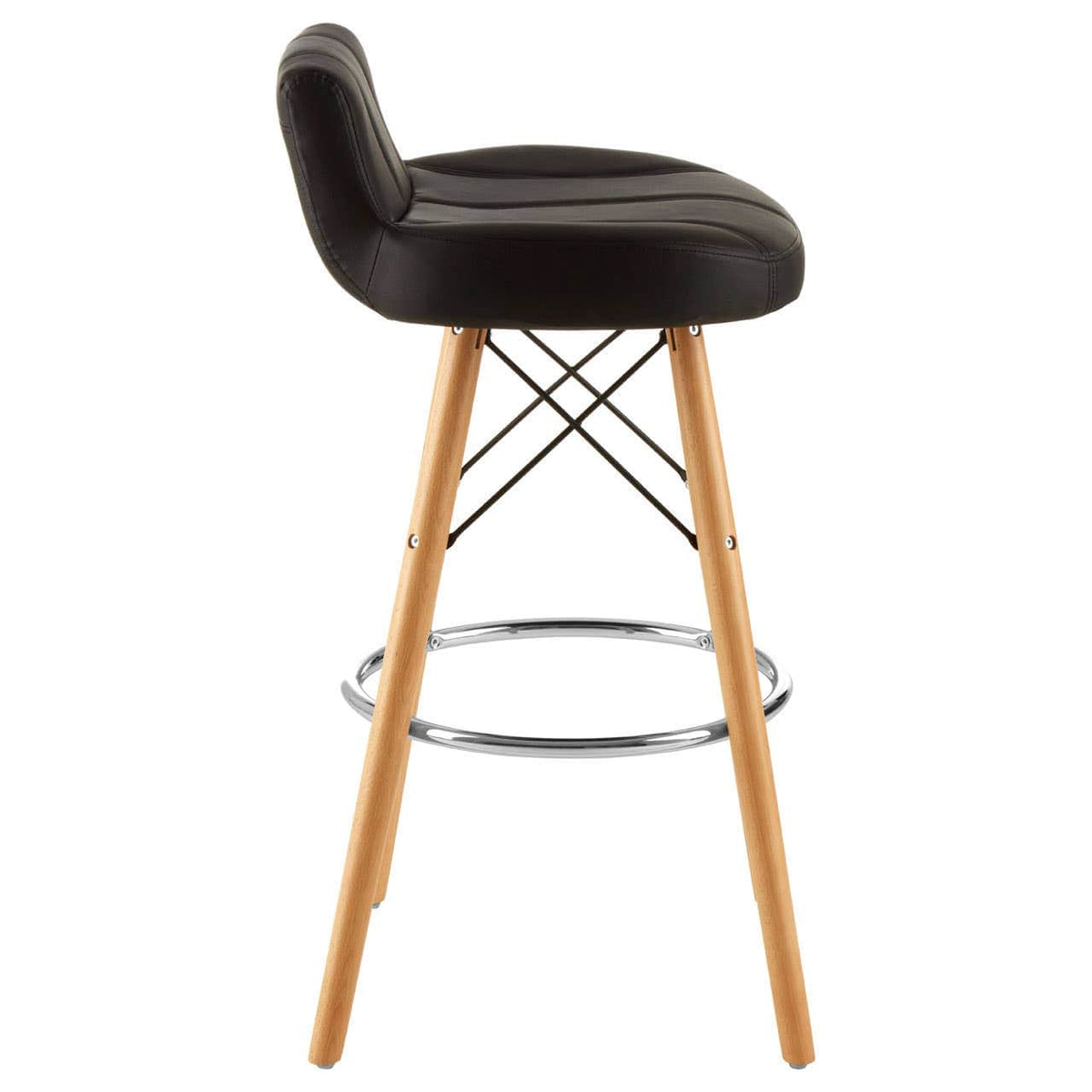 Stockholm Black Leather Effect Bar Stool.