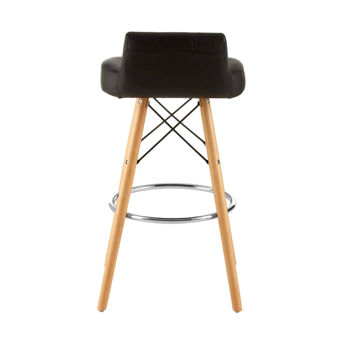 Stockholm Black Leather Effect Bar Stool.