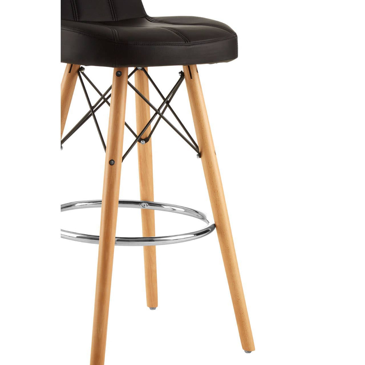 Stockholm Black Leather Effect Bar Stool.