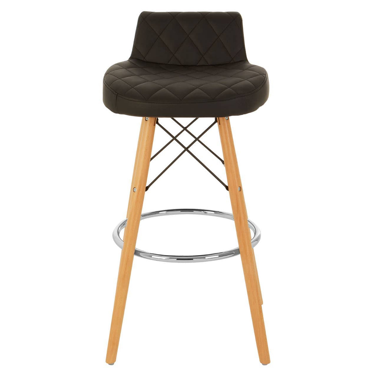Stockholm Black Leather Effect Seat Bar Stool.