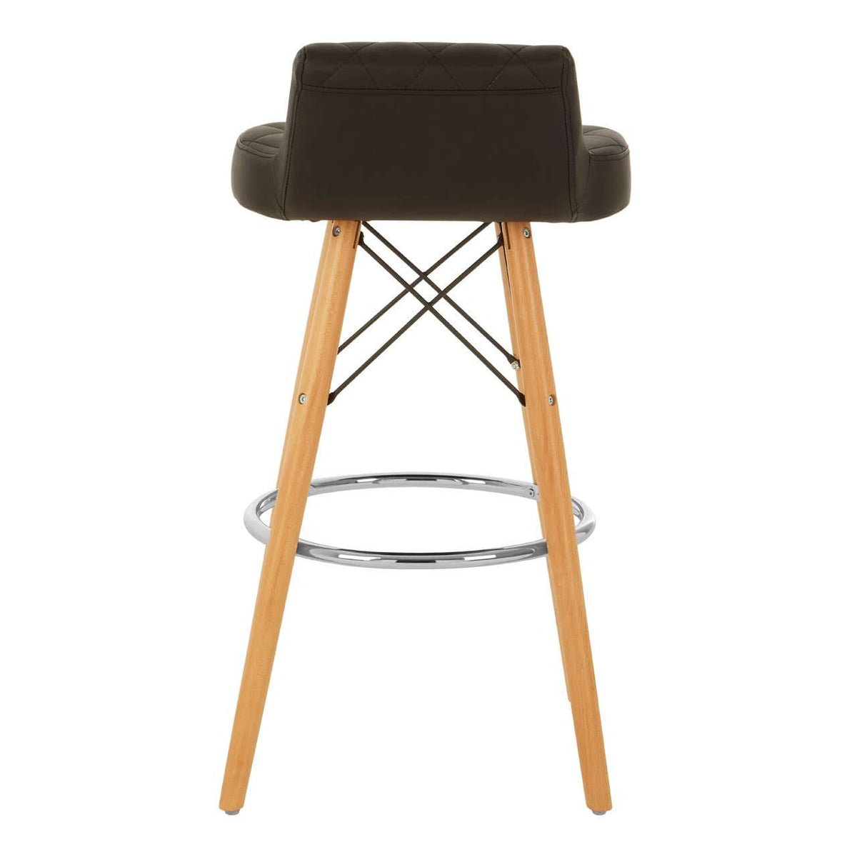 Stockholm Black Leather Effect Seat Bar Stool.