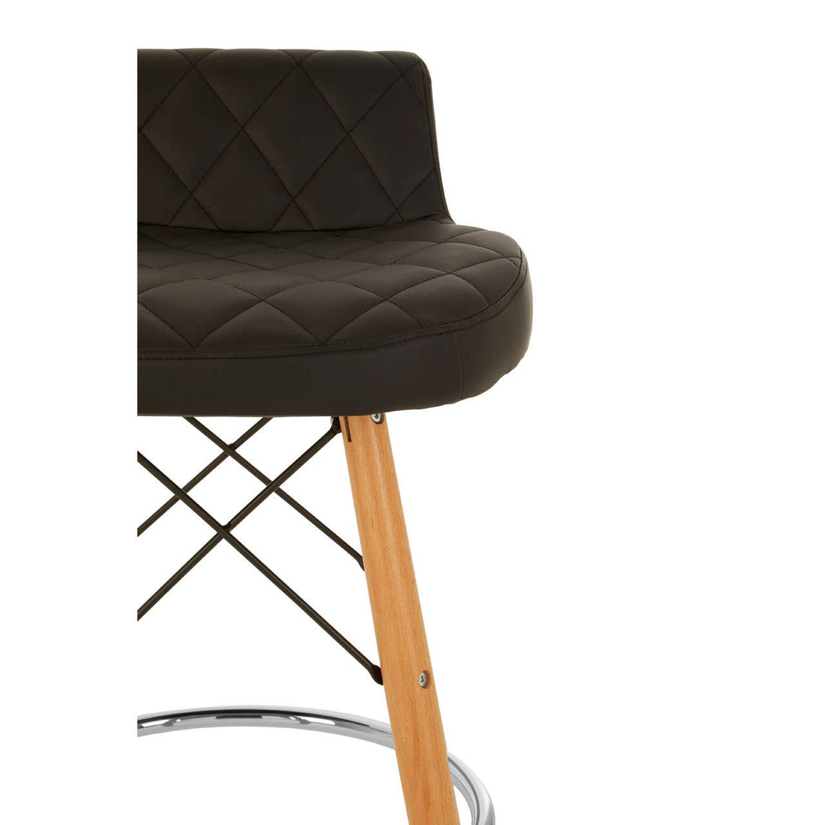 Stockholm Black Leather Effect Seat Bar Stool.