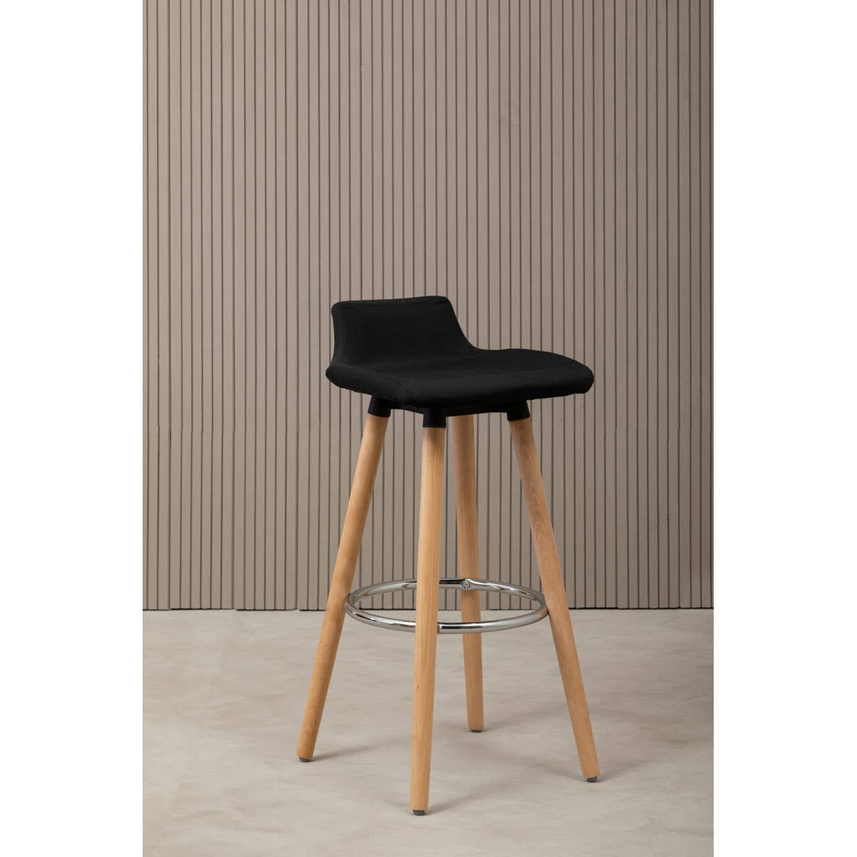 Stockholm Black Leather Effect Seat Bar Stool.