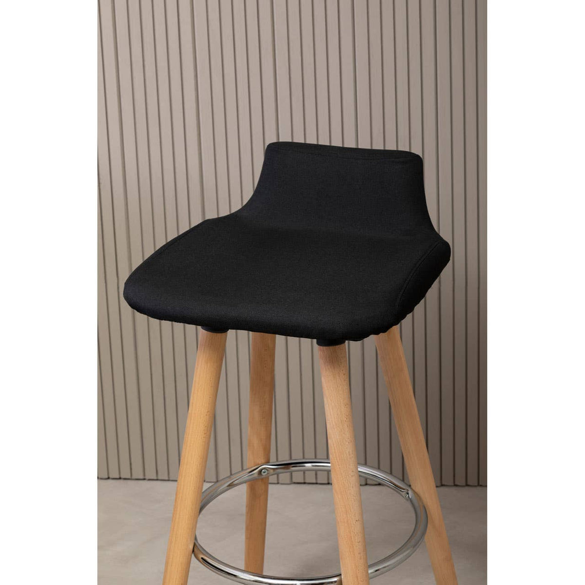 Stockholm Black Leather Effect Seat Bar Stool.