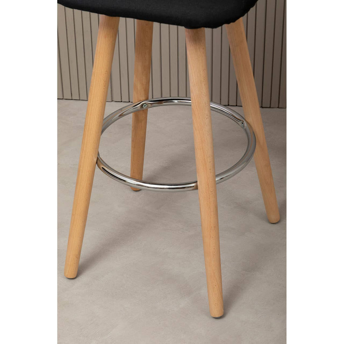 Stockholm Black Leather Effect Seat Bar Stool.