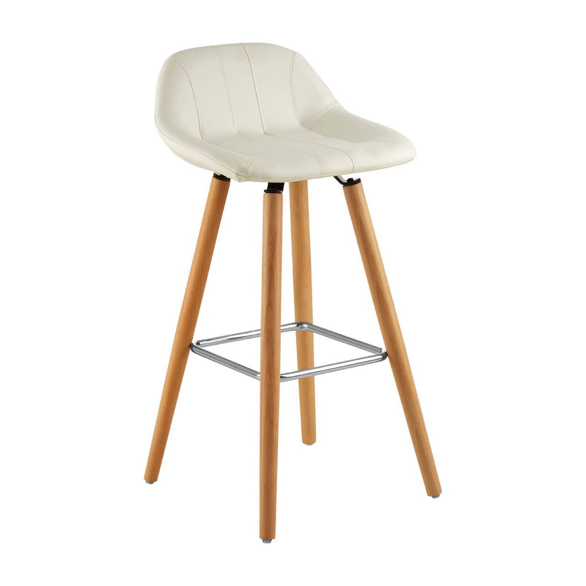 Stockholm White Faux Leather Bar Stool.