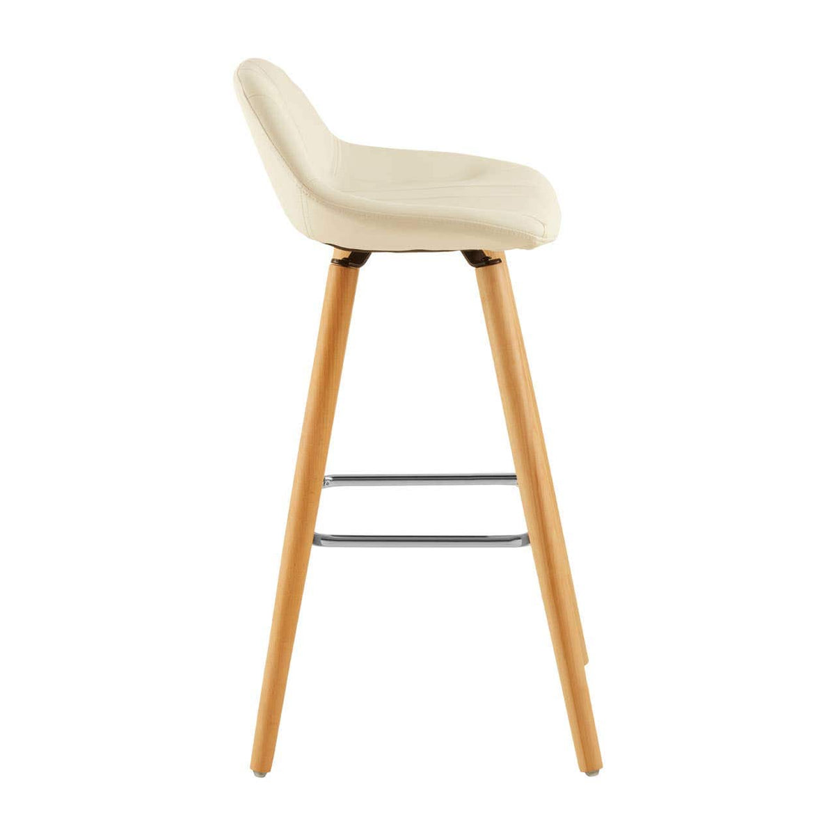 Stockholm White Faux Leather Bar Stool.