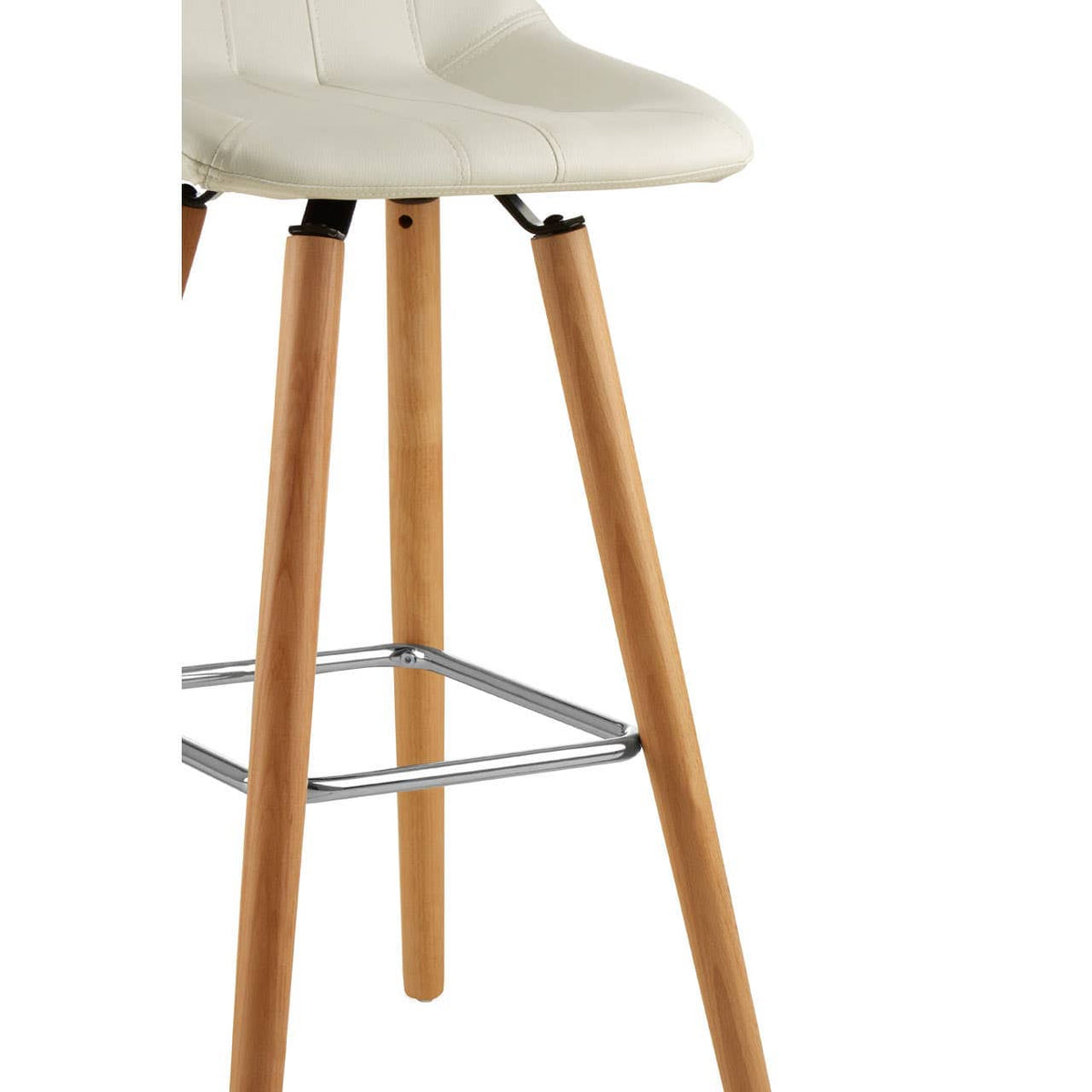 Stockholm White Faux Leather Bar Stool.