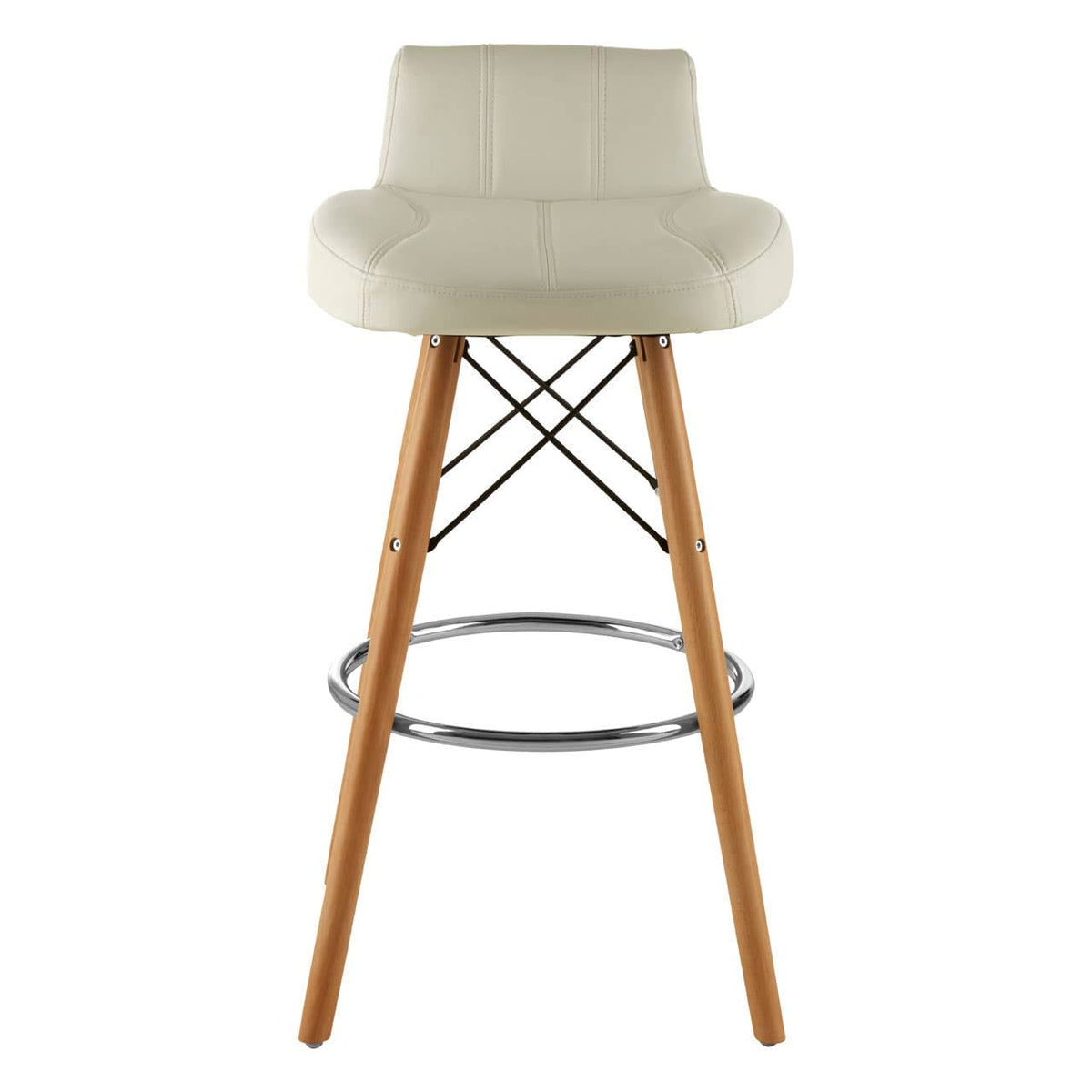Stockholm White Leather Effect Bar Stool.