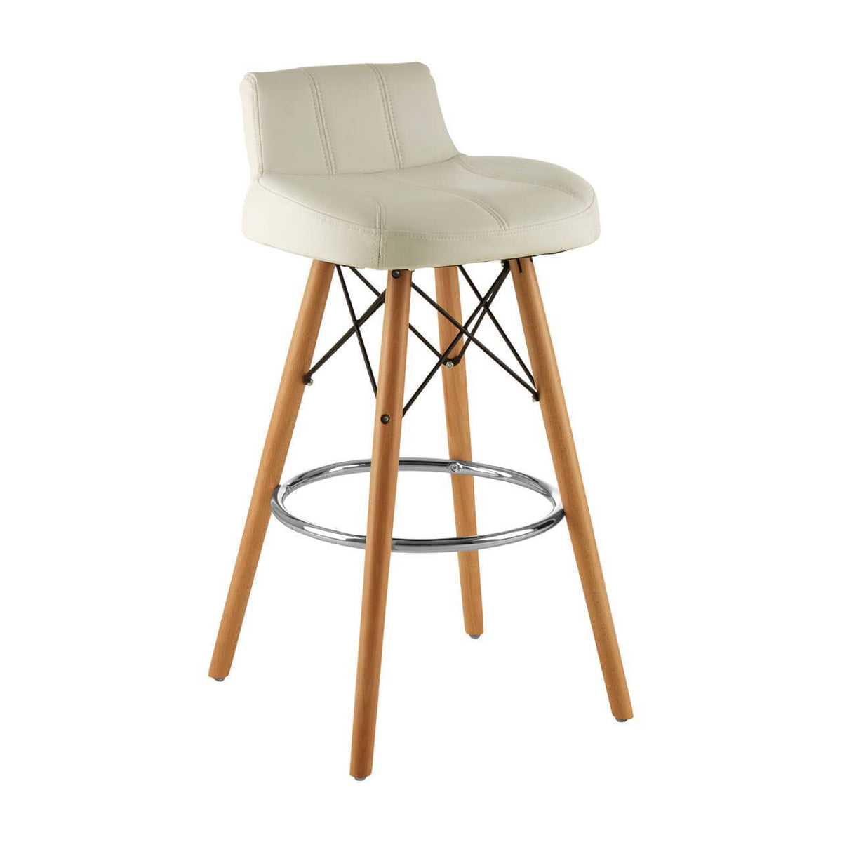 Stockholm White Leather Effect Bar Stool.