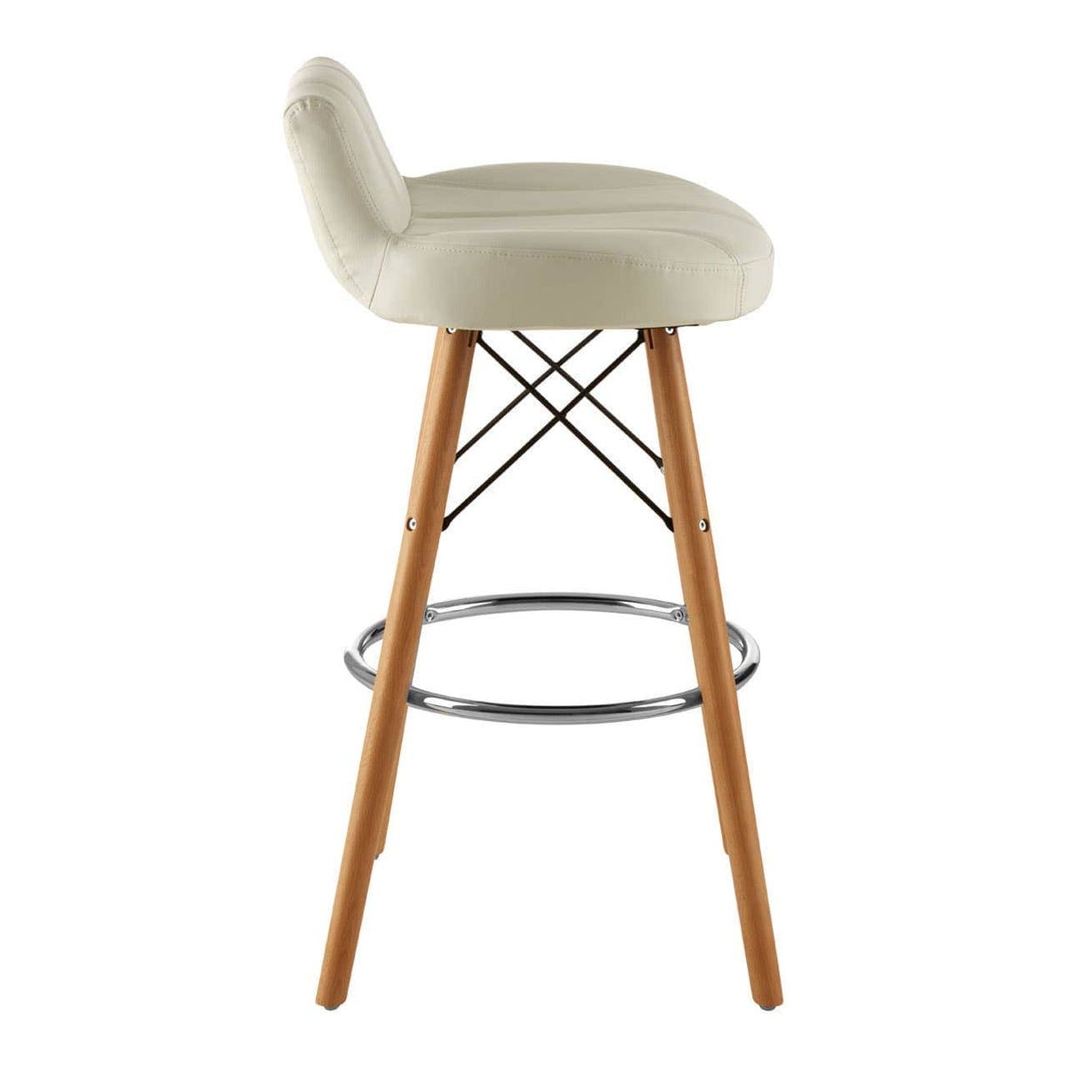 Stockholm White Leather Effect Bar Stool.