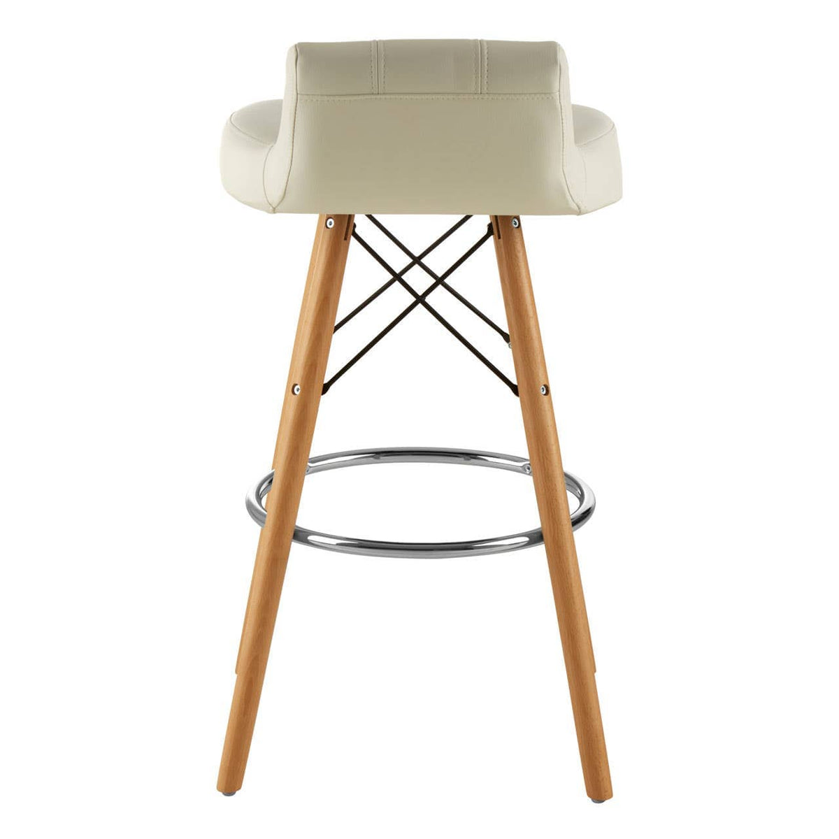 Stockholm White Leather Effect Bar Stool.